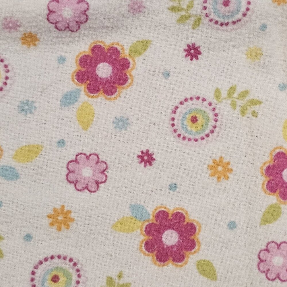 Circo‎ Floral Baby Receiving Blanket Pink White Blue Flower Polka Dot Flannel